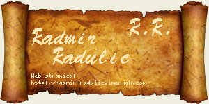 Radmir Radulić vizit kartica